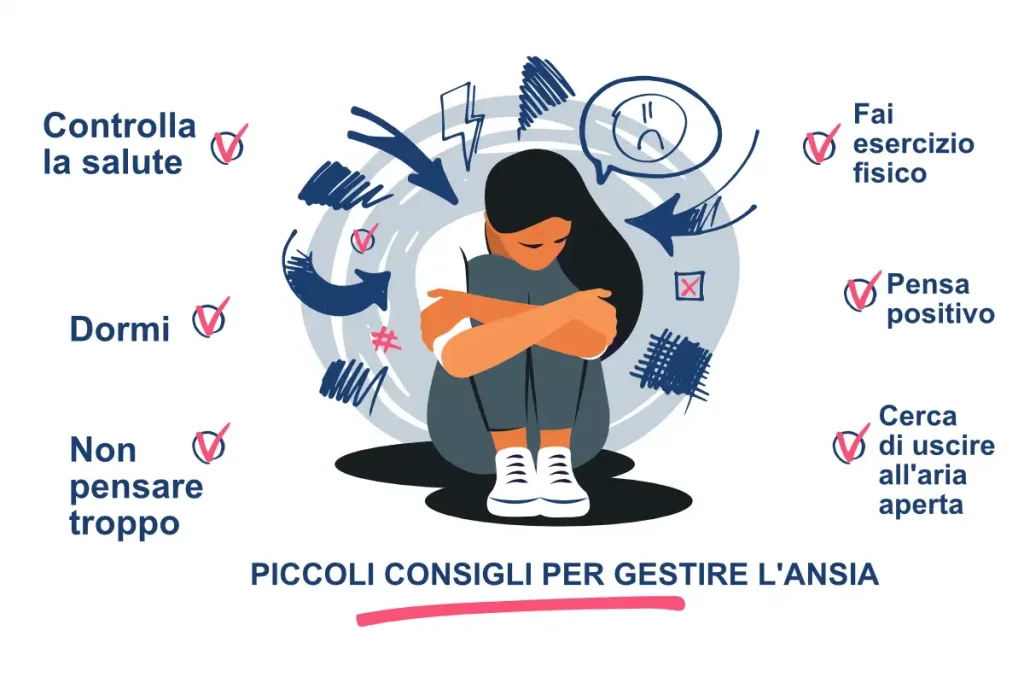 Piccoli consigli per gestire l'ansia infografica